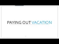 Paying Out Vacation Within PaymentEvolution