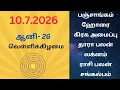 2026 Today Panchangam Rasipalan Sangalpam