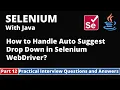 Part12-Selenium with Java Tutorial Practical Interview Questions and Answers Drop Downs