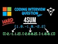 Hard Microsoft Coding Interview Question - 4Sum