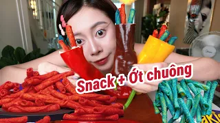 Món hot bên nước ngoài - Ớt chuông kết hợp phô mai kem và snack XANH LÈ !!!
