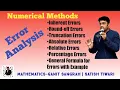 Error Analysis Numerical Methods Inherent Round off Truncation Absolute Relative and errors
