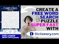 Create A Free Quick Easy Word Search Puzzle with Dictionary com Generator