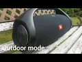 Jbl boombox sound test! Indoor vs outdoor mode! +Range test, bass test 60 and 100% vol