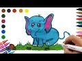 Draw Elephant So Cute Coloring Pages for Kids Step by Step Draw Elephant