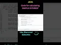 Java program for calculating SIMPLE INTEREST