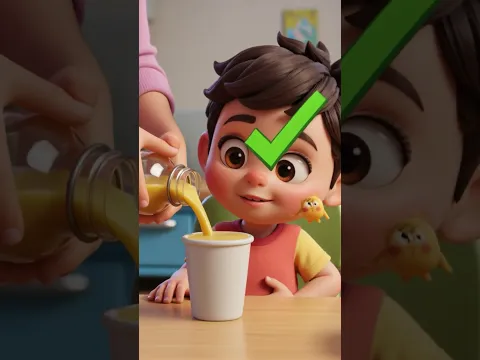 💧✨ Pour It Into a Cup! Good Drinking Habits for Kids #shorts #kids