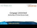Cengage Unlimited Activating a Printed Access Code