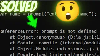 Fixing Prompt Not Defined Learn How to Take User Input and Run JavaScript Code in Vs Code 2024