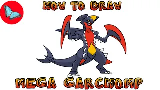 How To Draw Mega Garchomp Pokemon Drawing Animals