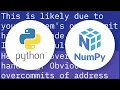 Unable to allocate array with shape and data type