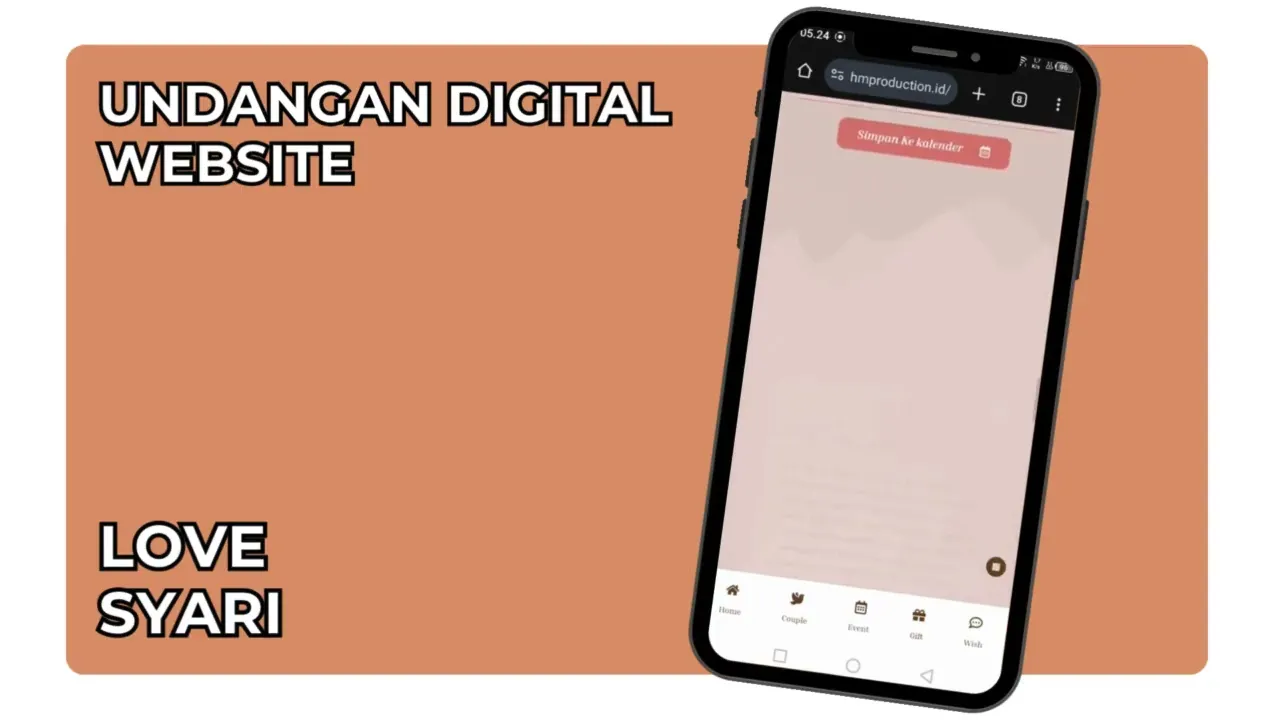 Undangan Digital Website Pernikahan Love Syari Video Motion Tanpa Foto Eksklusif Web Link Wa Ekspres