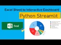 Convert Excel Sheet to Dashboard using Python Streamlit