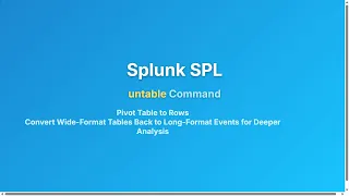 Master Splunk SPL untable Command Pivot Table to Rows Explained for Beginners
