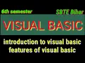 visual basic 6th semester introduction to visual basic features of visual basic