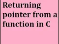 Returning pointer from a function in C