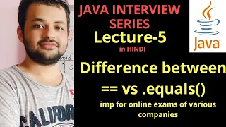 Java Interview Series operator vs equals method in Java Lecture 5