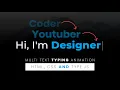 Multi Text Typing Animation using Html CSS And Type JS WebKitCoding
