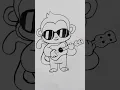 Cute Monkey in Goggle Drawing Monkey Drawing Easy