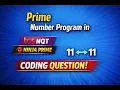 Prime Number Program in Java TCS NQT Ninja Prime Coding Question Infotechiezz Beginner to Pro