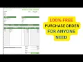 100 FREE Excel Template - Purchase Order