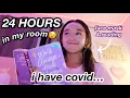 24 HOURS IN MY ROOM i have covid VLOG