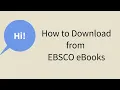 Downloading from the EBSCO eBook Collection