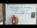 40 cm is how much inch is 40 cm convert cm to inches maths hindi