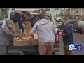 Crouse Hospital employees helping out at local food drive in Syracuse