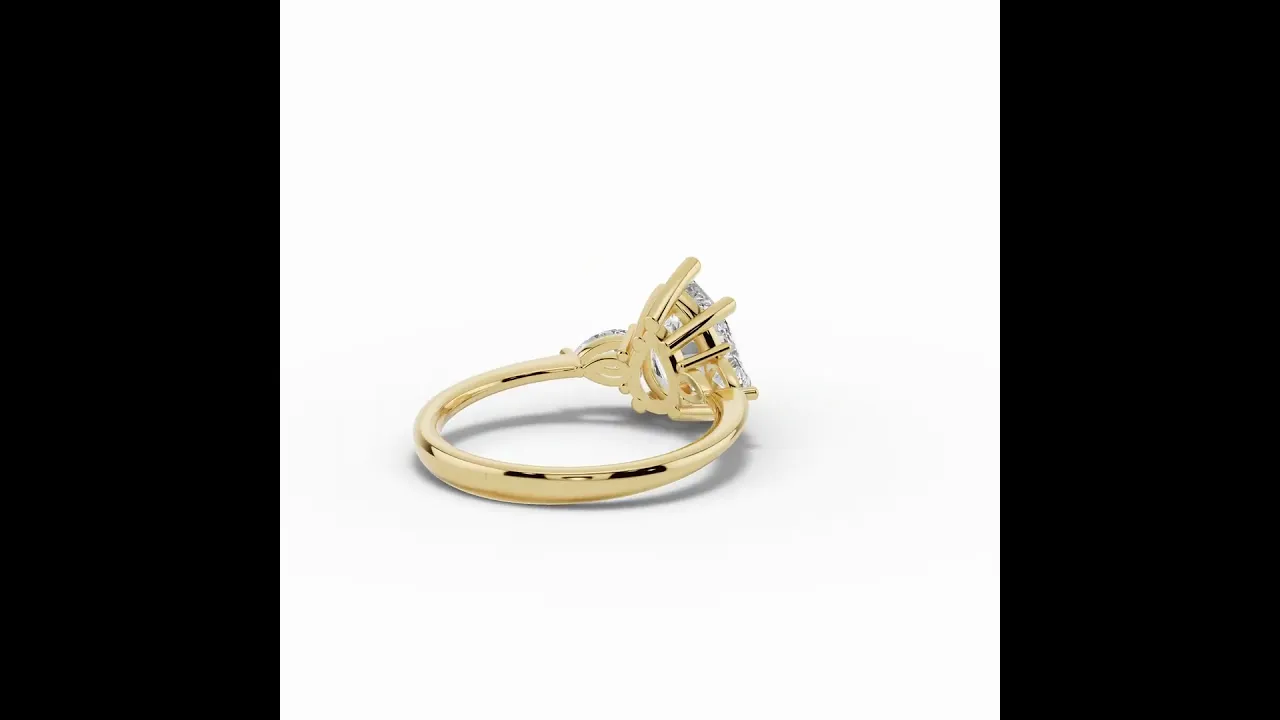 Vionne Pear Three-Stone Engagement Ring