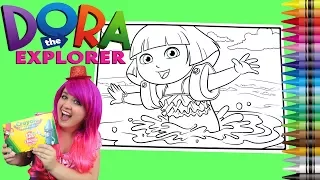 Coloring Dora the Explorer GIANT Coloring Book Page Crayola Crayons KiMMi THE CLOWN
