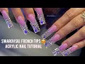 Watch Me Work Swarovski French Tips Acrylic Nail Tutorial