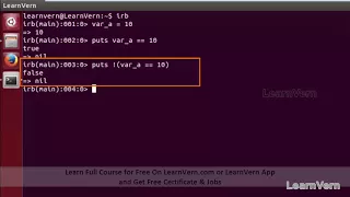 NOT Operator in Ruby Tutorial