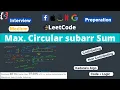 Maximum Circular Subarray Sum Modified Kadane s Algorithm