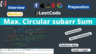 Maximum Circular Subarray Sum Modified Kadane s Algorithm