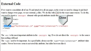 Internal vs External in Javascript