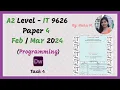 A Level IT 9626 Mar 2024 Paper 4 Programming Javascript Adobe Dreamweaver Task 4