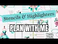 How To Use Stencils Highlighters - Plan With Me