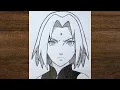 How to draw Sakura Haruno from Naruto Easy anime girl drawing Easy drawing