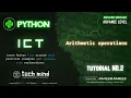 PYTHON TUTORIAL 02 - Arithmetic operations in python English Medium ICT Tech Mind