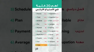 اهم 20 كلمة في الاستماع باختبار الايلتس Ielts English انجليزي 
