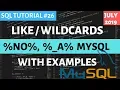 MySQL LIKE Operator in SQL in Hindi - Wildcards in MYSQL