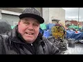 Skid Row in a rain storm ||  L.A. River full of water rain storm 2023