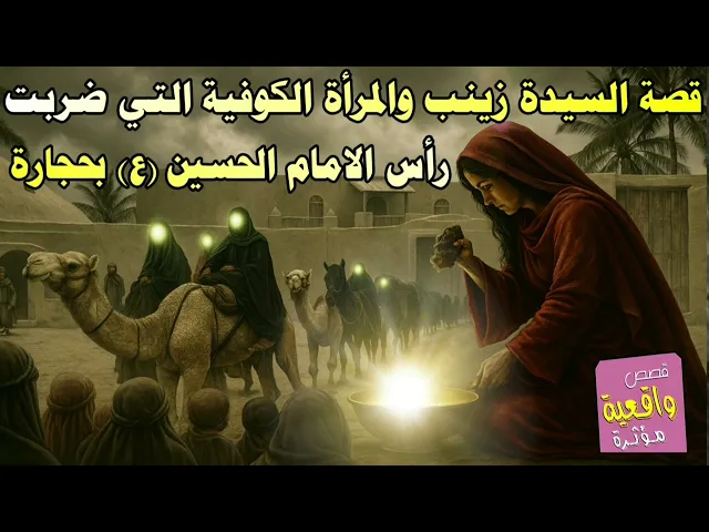 ⁣قصة السيدة زينب والمرأة الكوفية التي ضربت رأس الامام الحسين (ع) بحجارة امام زينب والسبايا