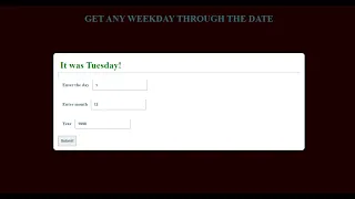 Find Weekday In JavaScript With Source Code Source Code Projects