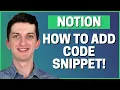 How To Add Code Snippet In Notion