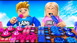 Nur PINKES und BLAUES ESSEN in ASMR MUKBANG! (Roblox)