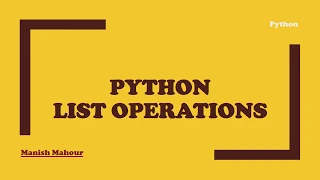 Python - List Operations Insert Append Remove Pop Sort Reverse Print