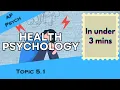 Intro to Health Psychology in Under 3 mins AP Psychology Unit 5 Topic 1 5 1