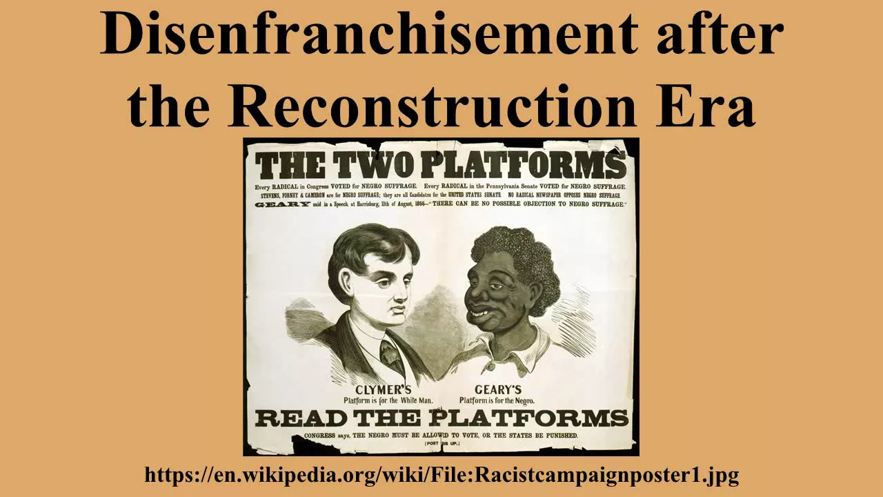 Disenfranchisement after the Reconstruction Era